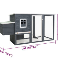 Garten-Hühnerstall mit 1 Legenest Grau Holz