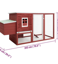 Garten-Hühnerstall mit 1 Legenest Rot Holz