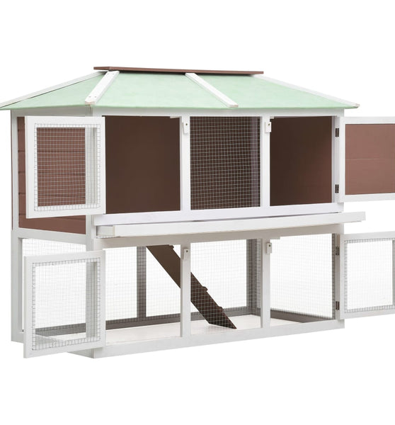Kleintier-/Kaninchenstall 2 Etagen Braun Holz