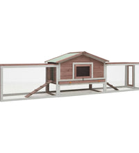 Kaninchenstall Mokka 310x70x87 cm Kiefer & Tanne Massivholz
