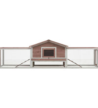 Kaninchenstall Mokka 310x70x87 cm Kiefer & Tanne Massivholz