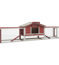 Kaninchenstall Rot 310x70x87 cm Kiefer & Tanne Massivholz