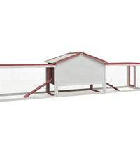 Kaninchenstall Rot 310x70x87 cm Kiefer & Tanne Massivholz