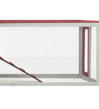 Kaninchenstall Rot 310x70x87 cm Kiefer & Tanne Massivholz