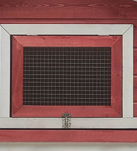 Kaninchenstall Rot 310x70x87 cm Kiefer & Tanne Massivholz
