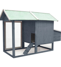 Hühnerkäfig Grau 170x81x110 cm Massivholz Kiefer & Tanne