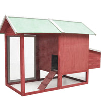 Hühnerkäfig Rot 170x81x110 cm Massivholz Kiefer & Tanne