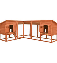 Kaninchenstall mit Freilauf Braun Tanne Massivholz