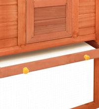Kaninchenstall mit Freilauf Braun Tanne Massivholz