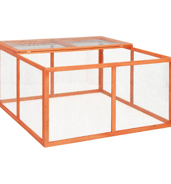Kaninchenstall 124x120x60 cm Massivholz Tanne