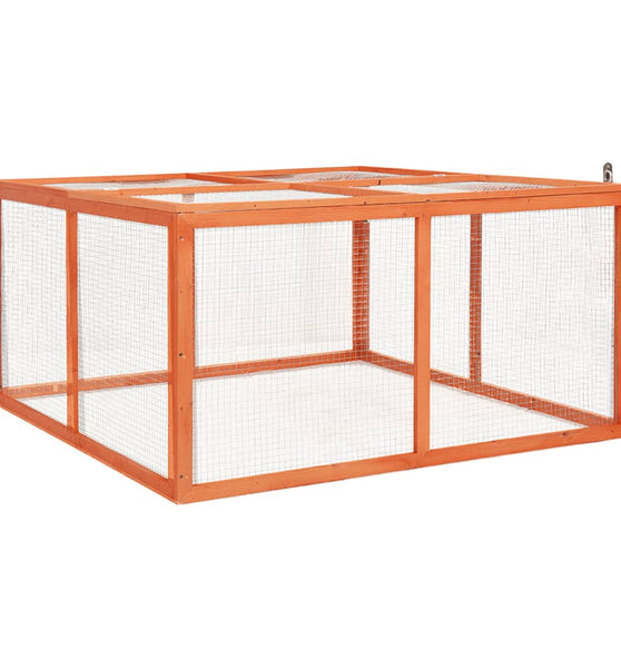 Kaninchenstall 124x120x60 cm Massivholz Tanne
