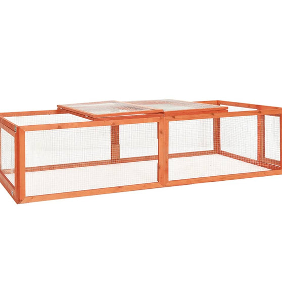 Kaninchenstall 183x90x46,5 cm Massivholz Tanne
