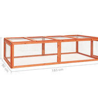 Kaninchenstall 183x90x46,5 cm Massivholz Tanne