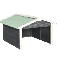 Roboter-Rasenmäher Garage 72x87x50 cm Grau Weiß Tannenholz