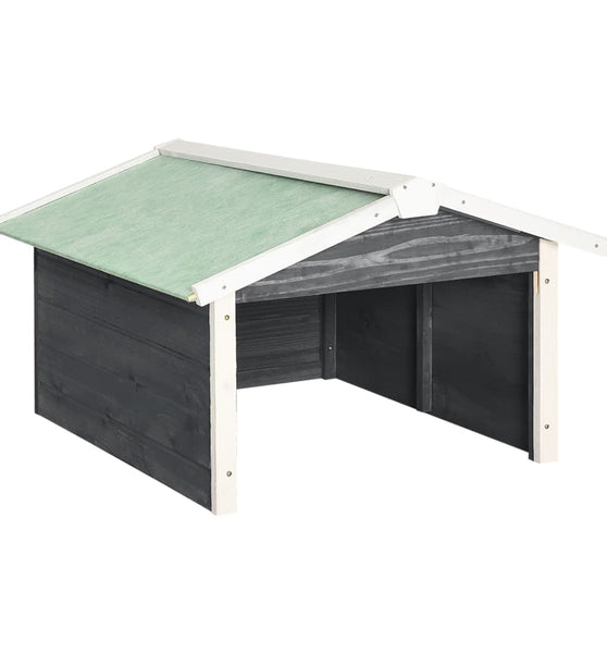 Roboter-Rasenmäher Garage 72x87x50 cm Grau Weiß Tannenholz