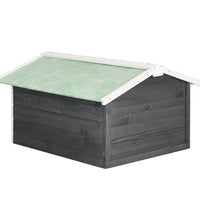 Roboter-Rasenmäher Garage 72x87x50 cm Grau Weiß Tannenholz