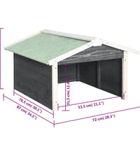 Roboter-Rasenmäher Garage 72x87x50 cm Grau Weiß Tannenholz