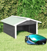 Roboter-Rasenmäher Garage 72x87x50 cm Grau Weiß Tannenholz