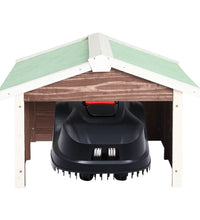 Roboter-Rasenmäher Garage 72x87x50 cm Mocca Weiß Tannenholz