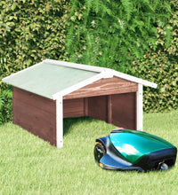 Roboter-Rasenmäher Garage 72x87x50 cm Mocca Weiß Tannenholz