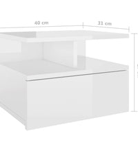 Hängende Nachttische 2 Stk. Hochglanz-Weiß 40x31x27 cm