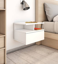 Hängende Nachttische 2 Stk. Hochglanz-Weiß 40x31x27 cm