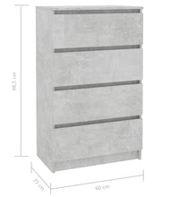 Sideboard Betongrau 60x35x98,5 cm Holzwerkstoff