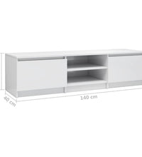 TV-Schrank Hochglanz-Weiß 140x40x35,5 cm Holzwerkstoff