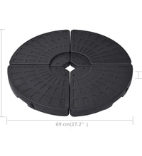 Sonnenschirmständer Fächerförmig 4 Stk. Schwarz