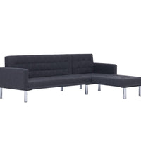 Schlafsofa in L-Form Dunkelgrau Polyester