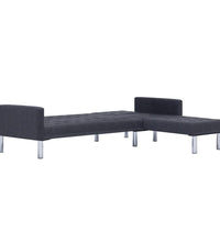 Schlafsofa in L-Form Dunkelgrau Polyester