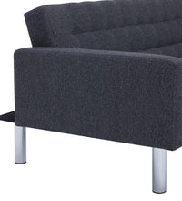 Schlafsofa in L-Form Dunkelgrau Polyester