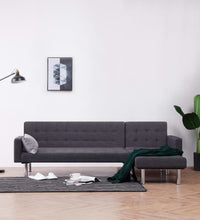 Schlafsofa in L-Form Dunkelgrau Polyester