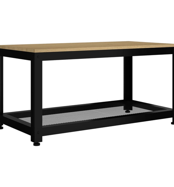 Couchtisch Hellbraun und Schwarz 90x45x45 cm MDF und Eisen