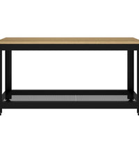 Couchtisch Hellbraun und Schwarz 90x45x45 cm MDF und Eisen