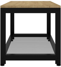 Couchtisch Hellbraun und Schwarz 90x45x45 cm MDF und Eisen