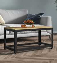Couchtisch Hellbraun und Schwarz 90x45x45 cm MDF und Eisen
