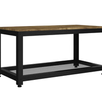 Couchtisch Dunkelbraun und Schwarz 90x45x45 cm MDF und Eisen