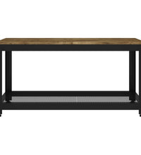 Couchtisch Dunkelbraun und Schwarz 90x45x45 cm MDF und Eisen