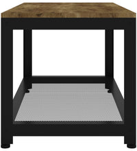 Couchtisch Dunkelbraun und Schwarz 90x45x45 cm MDF und Eisen