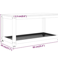 Couchtisch Dunkelbraun und Schwarz 90x45x45 cm MDF und Eisen