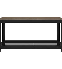 Couchtisch Grau und Schwarz 90x45x45 cm MDF und Eisen
