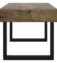 Couchtisch Dunkelbraun und Schwarz 90x45x40 cm MDF und Eisen