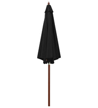 Sonnenschirm mit Holz-Mast 300x258 cm Schwarz