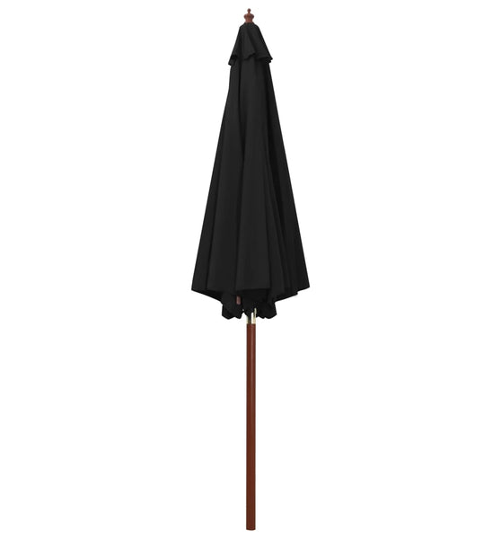 Sonnenschirm mit Holz-Mast 300 x 258 cm Schwarz