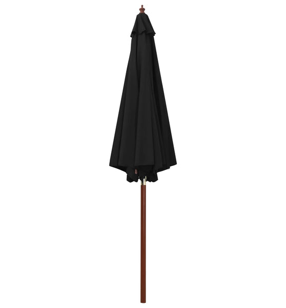 Sonnenschirm mit Holz-Mast 300x258 cm Schwarz