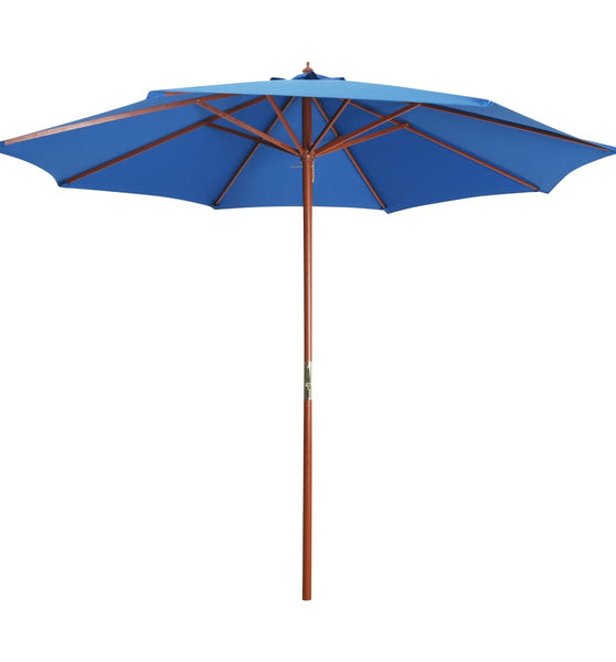 Sonnenschirm mit Holz-Mast 300 x 258 cm Blau