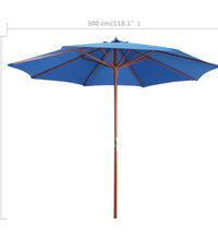 Sonnenschirm mit Holz-Mast 300x258 cm Blau