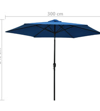 Sonnenschirm mit Metall-Mast 300 cm Azurblau