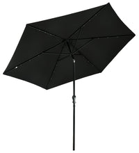 Sonnenschirm mit LED-Leuchten und Stahlmast 300 cm Schwarz